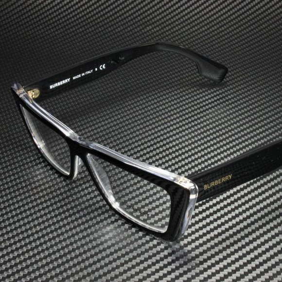 Burberry Black + Clear Rectangular 53mm Eyeglasses